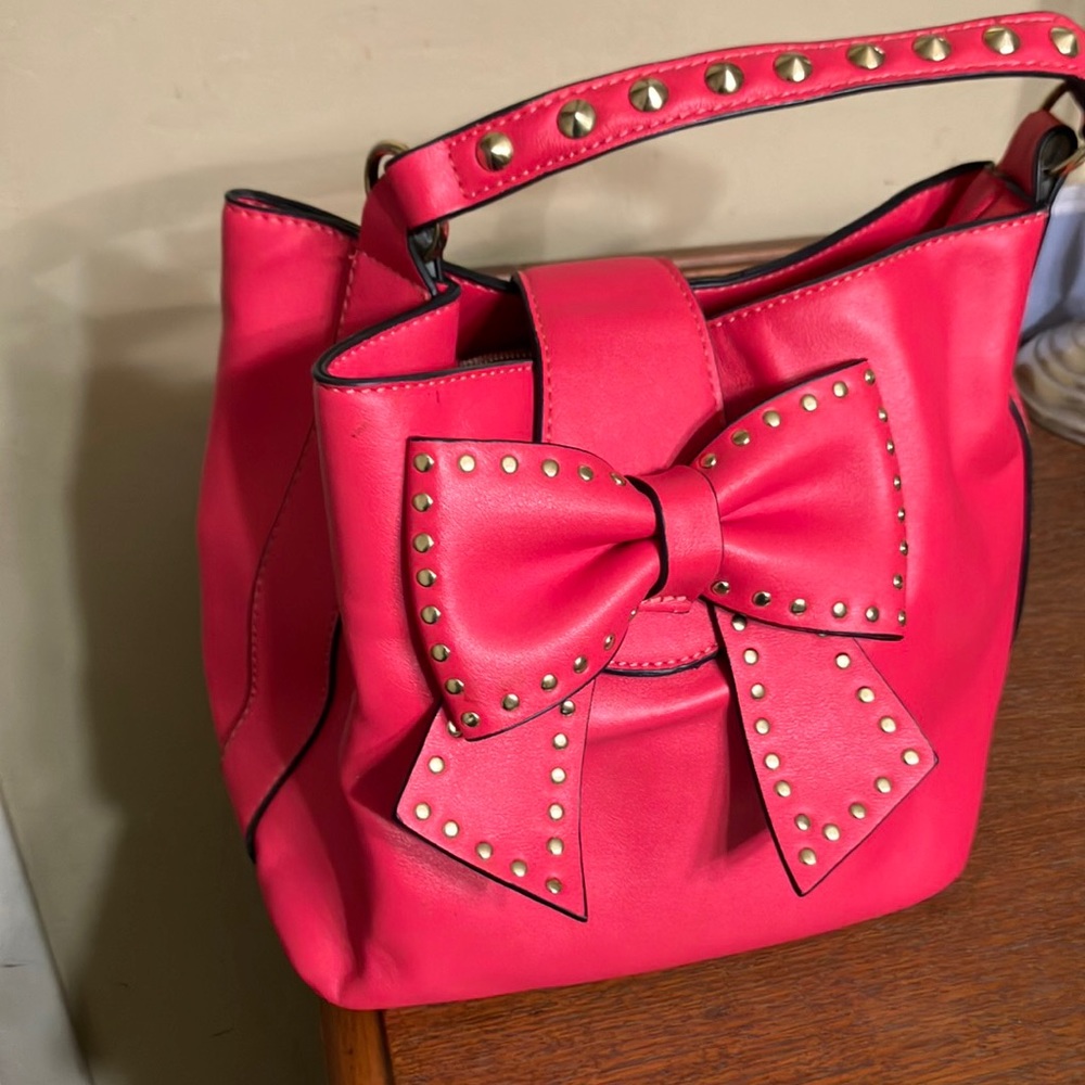 Betsey Johnson Hot Pink Bow Purse